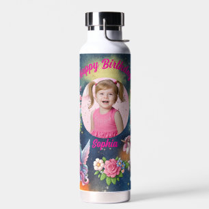 Magical Unicorn Photo Birthday Water Bottle Gift