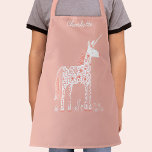 Magical Unicorn Pink Personalised Name Apron<br><div class="desc">Cute magical unicorn pink design with personalised script name.  Original art by Nic Squirrell.</div>