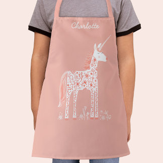 Magical Unicorn Pink Personalised Name Apron