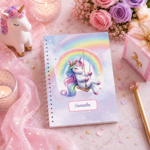 Magical Unicorn Pink Purple Girl Birthday Custom N Notebook
