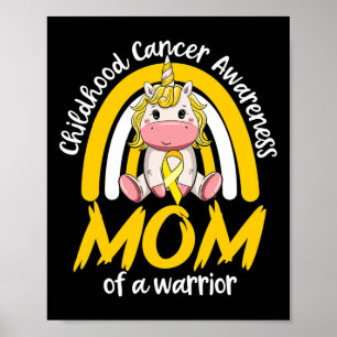 Magical Unicorn Proud Mum Of Childhood Cancer Ribb Poster
