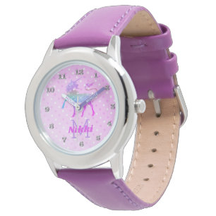 Magical Unicorn Purple Personalised Girls Watch