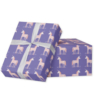 Magical Unicorn Purple Wrapping Paper