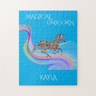 Magical unicorn puzzle with personalised name.
