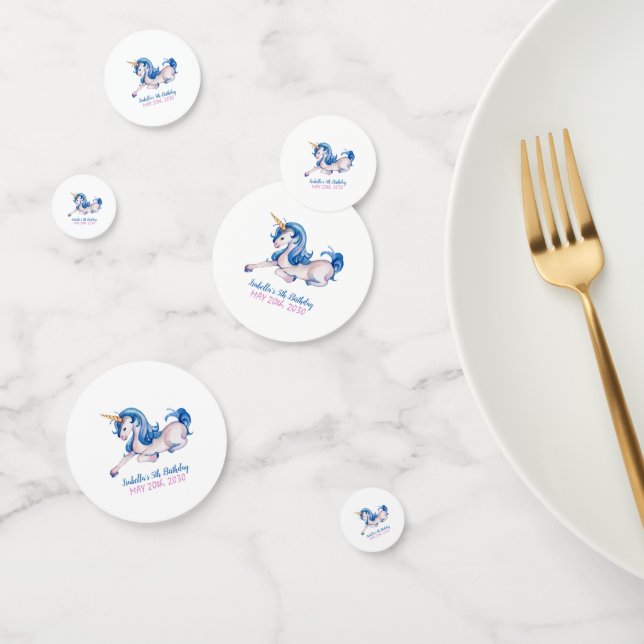 Magical Unicorn Rainbow 5th Birthday Party Confetti (Group)