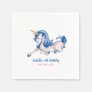 Magical Unicorn Rainbow 5th Birthday Party Napkin