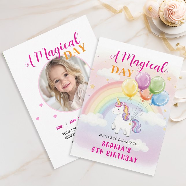 Magical Unicorn & Rainbow Birthday Invitation (Creator Uploaded)