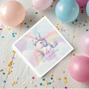 Magical Unicorn Rainbow Birthday Party  Napkin