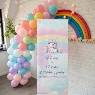 Magical Unicorn Rainbow Birthday Retractable Banner