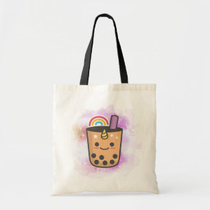 Magical Unicorn Rainbow Boba Tea   Custom Tote Bag