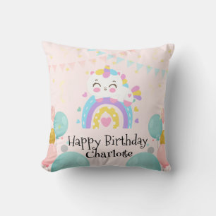 Magical Unicorn rainbow gradient  birthday party  Cushion