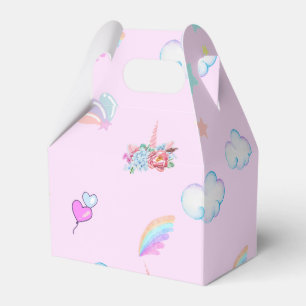 Magical Unicorn rainbow gradient birthday party Favour Box