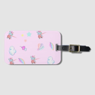 Magical Unicorn rainbow gradient birthday party Luggage Tag