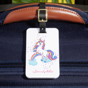 Magical Unicorn Rainbow Personalised Luggage Tag