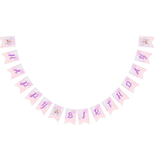 Magical Unicorn Rainbow Pink Birthday Bunting