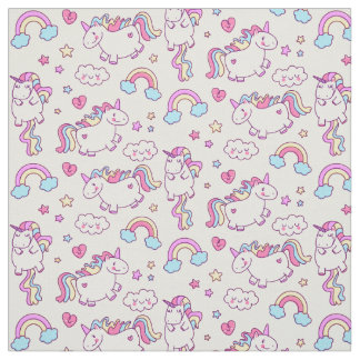 Magical Unicorn Rainbow Star & Cloud Fabric