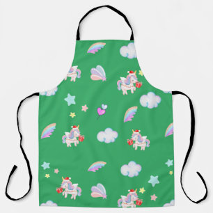 Magical Unicorn rainbow Xmas birthday party  Apron