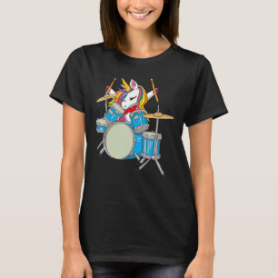 Magical Unicorn Rocking Out As A Drummer Funny T-Shirt