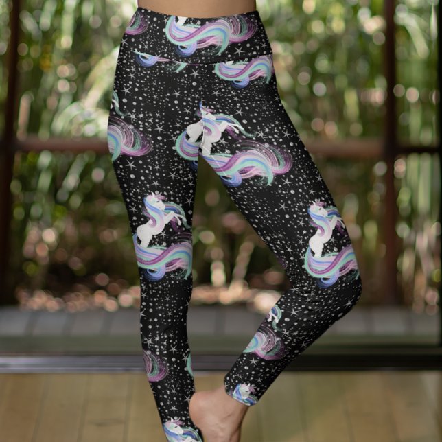 Magical Unicorn Silver Stars Leggings (Creator Uploaded)