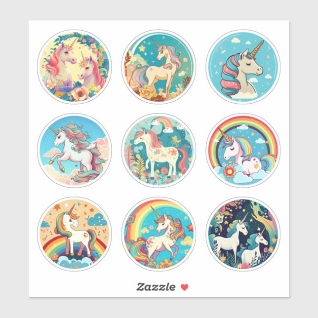 Magical Unicorn Stickers (Sheet)