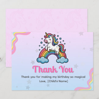 Magical Unicorn Thank You Card        