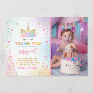 Magical Unicorn Thank You Card Unicorn Party