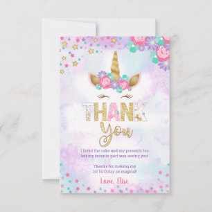 Magical Unicorn Thank You Cards