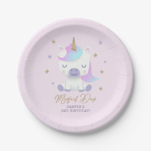 Magical Unicorn Theme Birthday Party Paper Plate