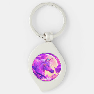 Magical Unicorn under the Moonlight Key Ring