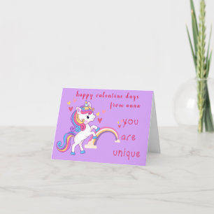 Magical Unicorn Valentine's Day  Holiday Card