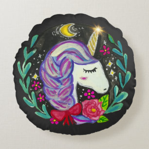 Magical Unicorn Vibes Round Cushion