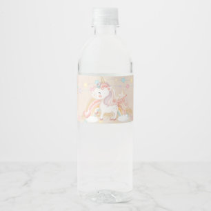 Magical Unicorn Water Bottle Label