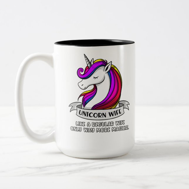 Magical Unicorn Wife Womens Two-Tone Coffee Mug (Left)