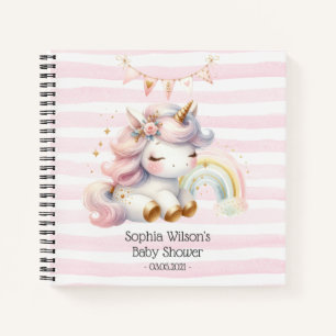 Magical Unicorn with Rainbow Baby Shower Notebook