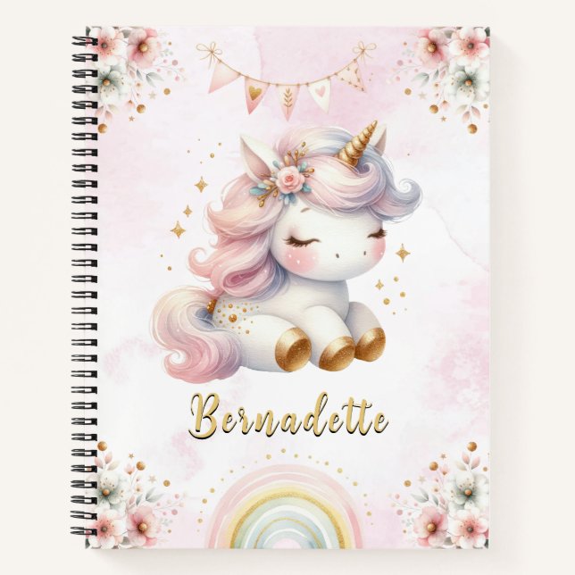 Magical Unicorn with Rainbow Notebook (Front)