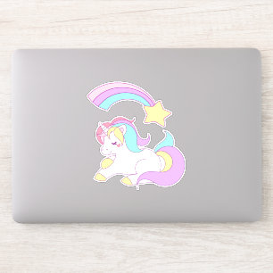 Magical Unicorn with Rainbow Shooting Star