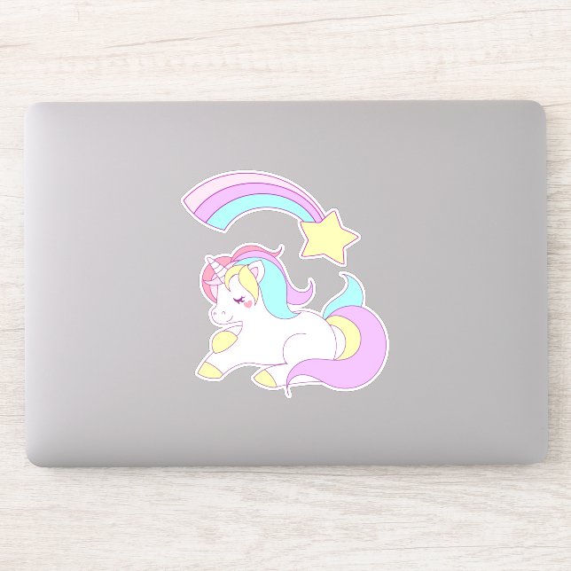 Magical Unicorn with Rainbow Shooting Star (Computer)