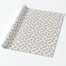 Magical Unicorn Wrapping Paper Yellow Background