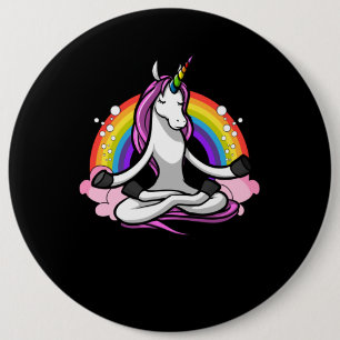 Magical Unicorn Yoga Zen Meditation Rainbow 6 Cm Round Badge