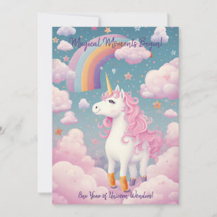 Magical Unicorn's 1st Anniversary Birthday Card