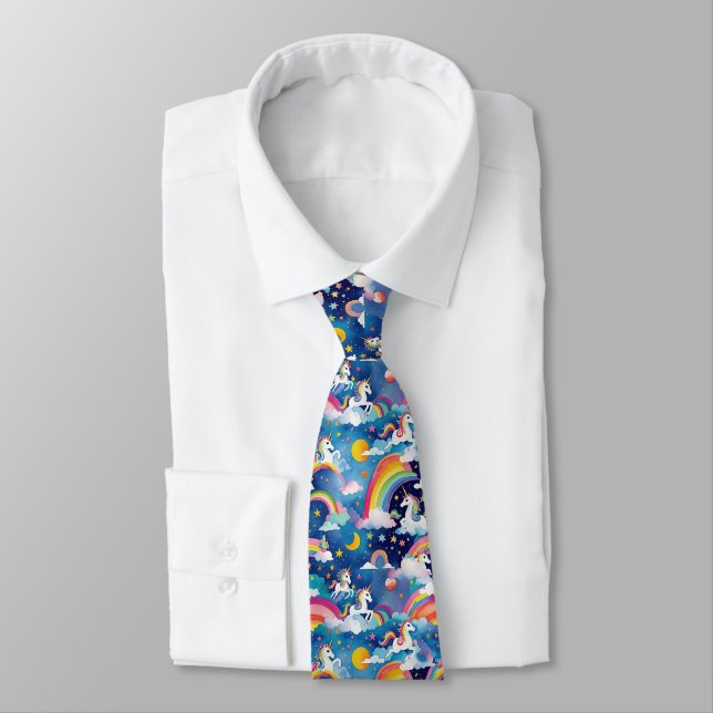 Magical Unicorns and Rainbows Tie (Tied)
