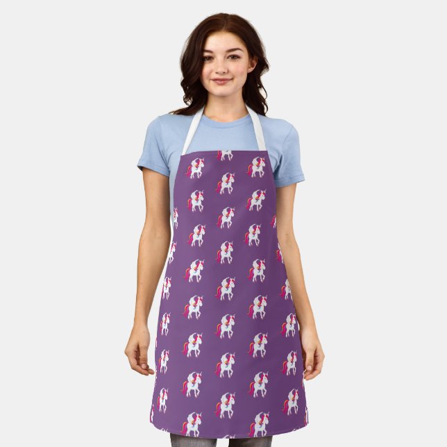 Magical Unicorns Pattern Chef's  Apron (Worn)