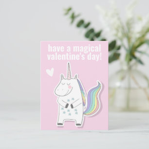 Magical Valentine's Day - Cute Kids Unicorn  Postcard