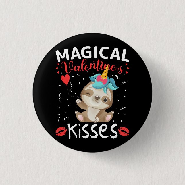 Magical Valentine's Kisses 3 Cm Round Badge (Front)