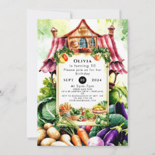 Magical Vegetables Farmers Market Birthday Invitation