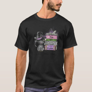 Magical Vibes Black Cat In Witch Hat Magic Books H T-Shirt