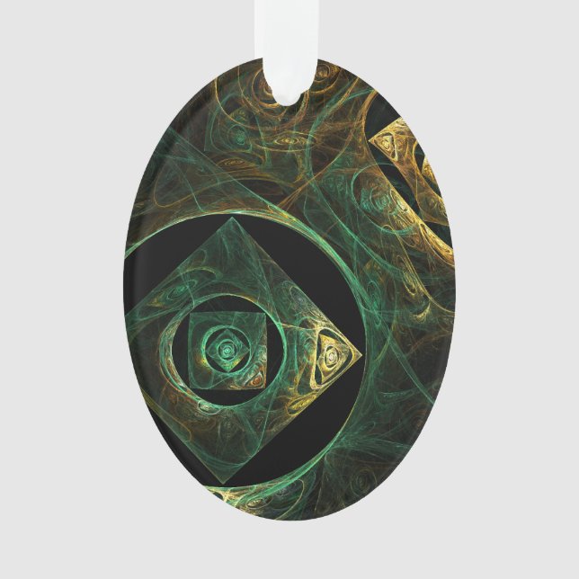 Magical Vibrations Abstract Art Acrylic Oval Ornament (Front)