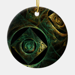 Magical Vibrations Abstract Art Circle Ornament
