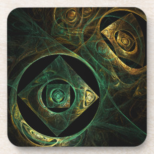 Magical Vibrations Abstract Art Cork Coaster