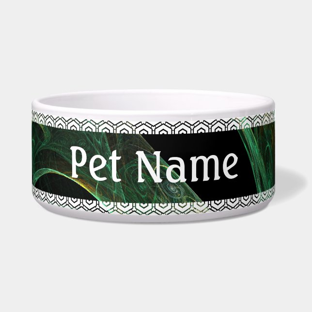 Magical Vibrations Abstract Art Dog Bowl (Front)